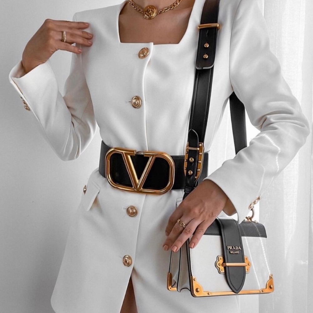 ZARA long belted blazer
